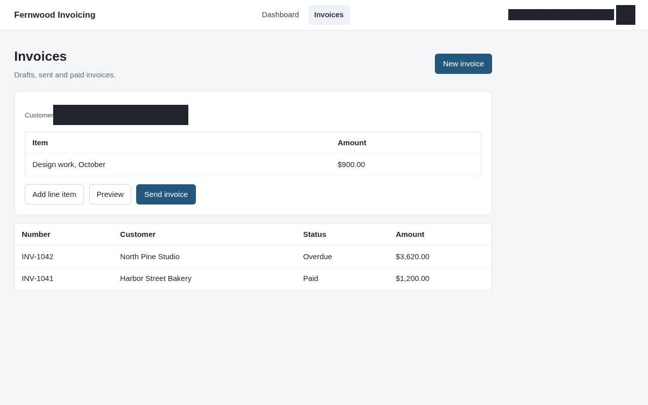 New invoice