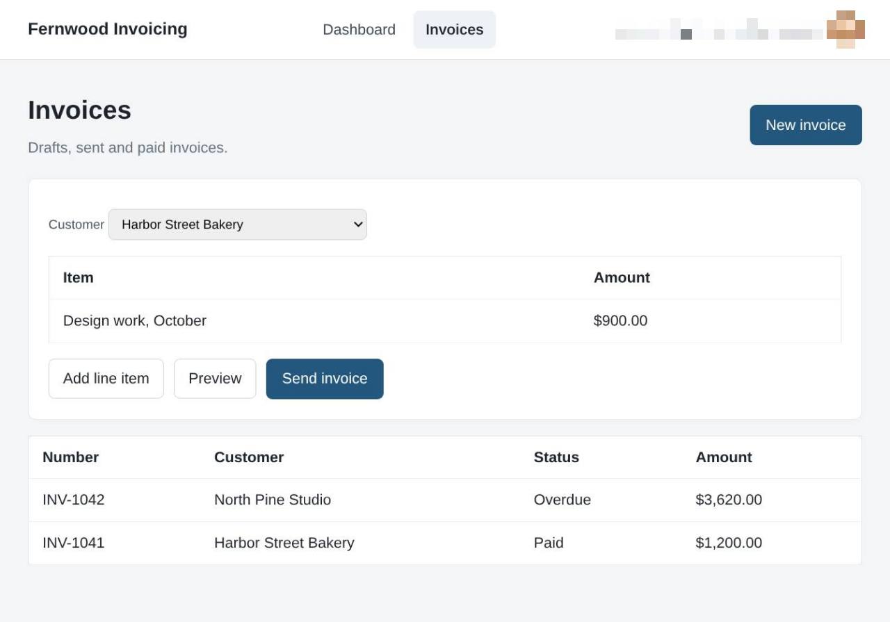Create a new invoice