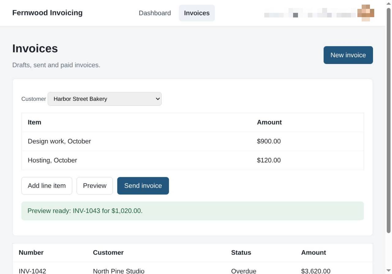 Preview the invoice